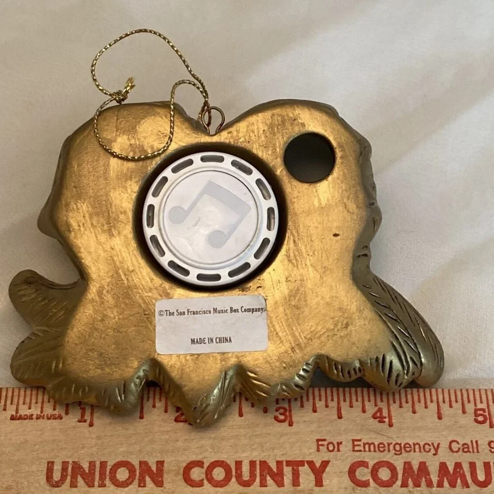 VTG Y2K San Francisco Music Box‎ Co Christmas Cherub Angel Ornament Silent Night